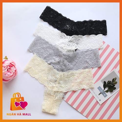 Quần lót ren lọt khe chữ T sexy mềm mại quyến rũ đáy quần cotton 100%