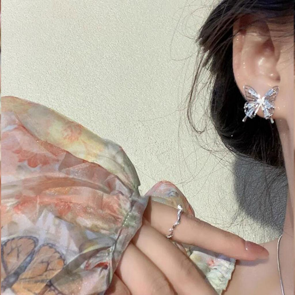 Khuyên Tai Hình Bướm Pha Lê Zircon Cao Cấp Phong Cách Mới 2023