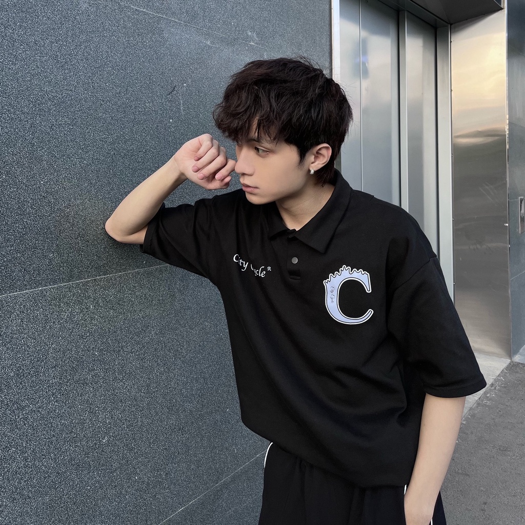 Áo polo local brand ngắn tay Only Roses City Cycle cotton form rộng nam nữ oversize unisex