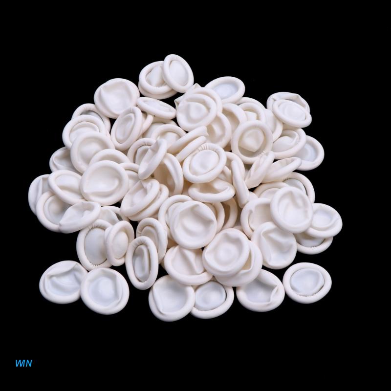Bộ 100 Vỏ Bọc Ngón Tay Bằng Cao Su Chống Trượt Dùng Một Lần