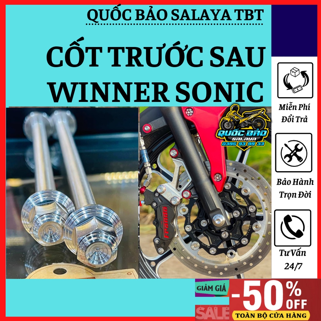 Cốt tán TBT v2 cho Winner Sonic Winner X chất liệu inox 304 lắp trục trước sau