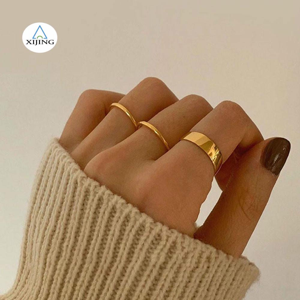 Nhẫn kim loại phong cách Hàn Quốc đơn giản chất lượng cao