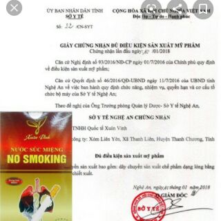 Nước súc miệng nosmoking xuân vinh