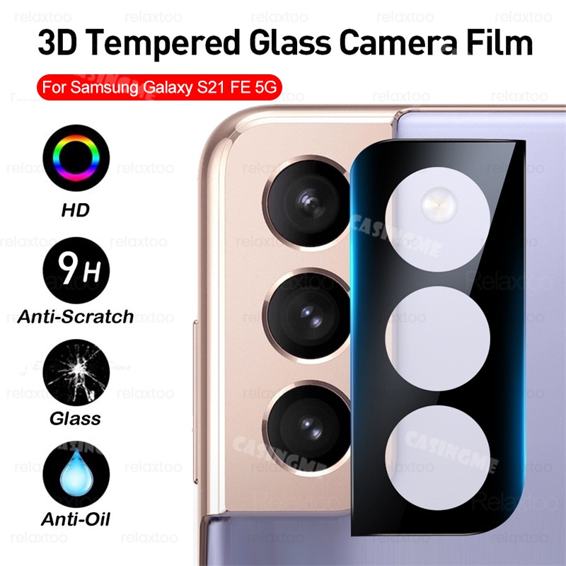Kính Cường Lực 3D Bảo Vệ Ống Kính Máy Ảnh Cho Samsung Galaxy S21 FE S20 S22 Ultra S21FE S 22 21 20 Plus + FE 5G
