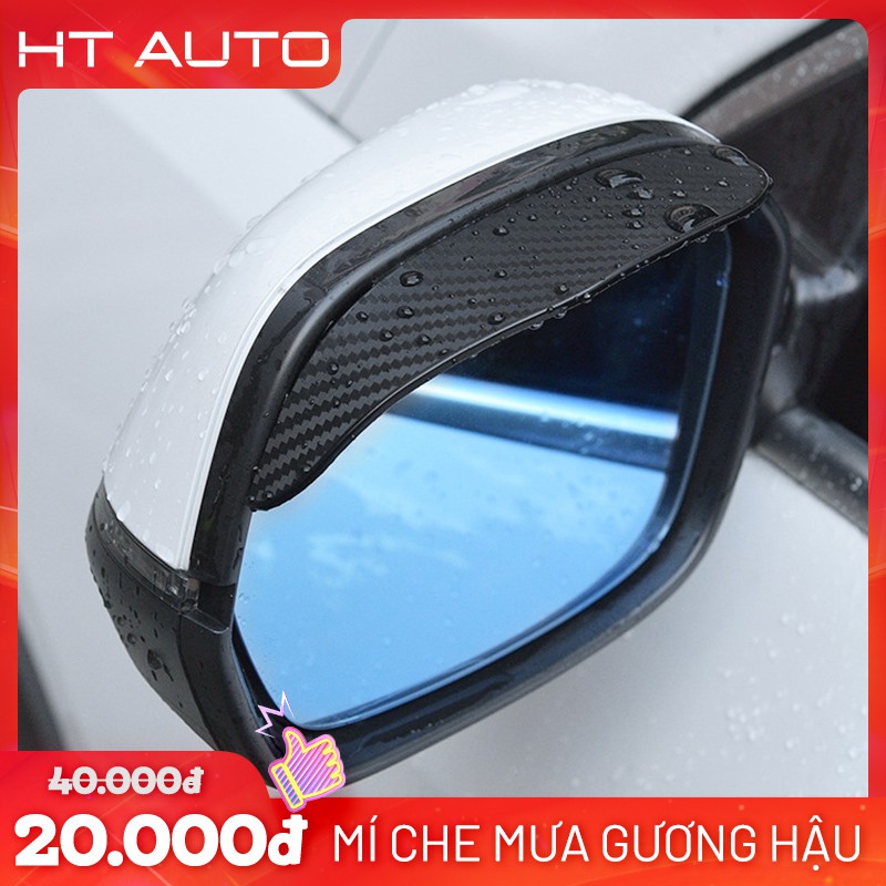 Mí che mưa gương chiếu hậu ô tô chất liệu PVC giả sợi carbon cực bền đẹp thẩm mĩ cao - 1 cặp 2 chiếc trái phải