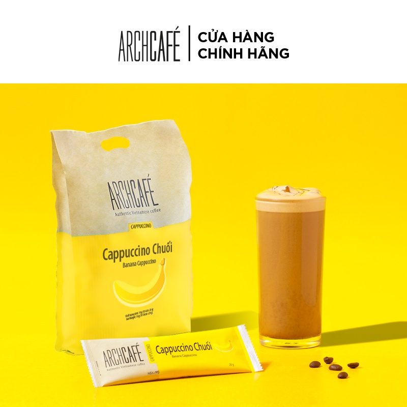 Combo 2 Túi Cà phê Cappuccino Chuối - Cafe hoà tan Archcafé (túi 50 gói x 20g)