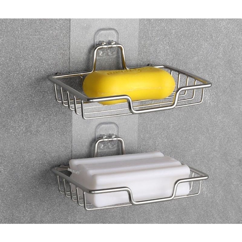 Giá để xà phòng inox kèm miếng dán