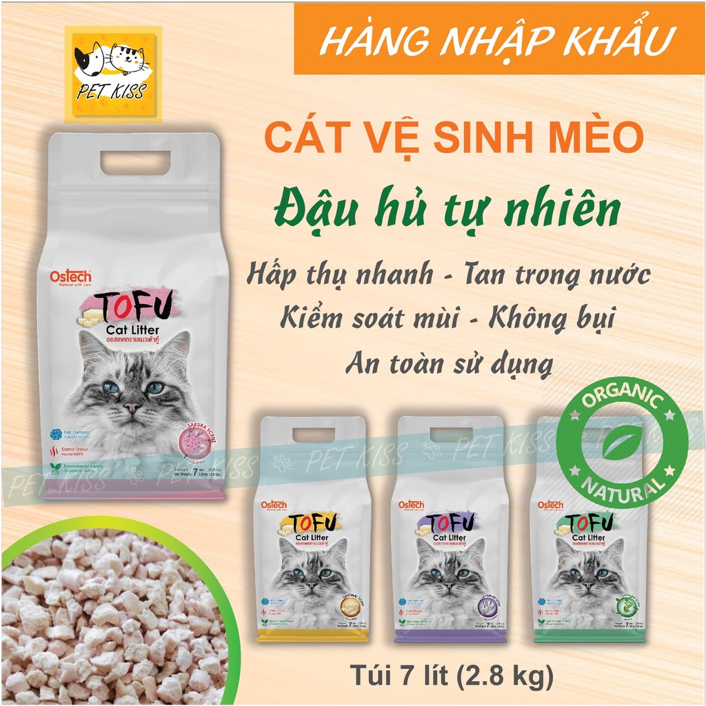 Cát vệ sinh mèo Ostech Tofu Cat Litter 7 Lít