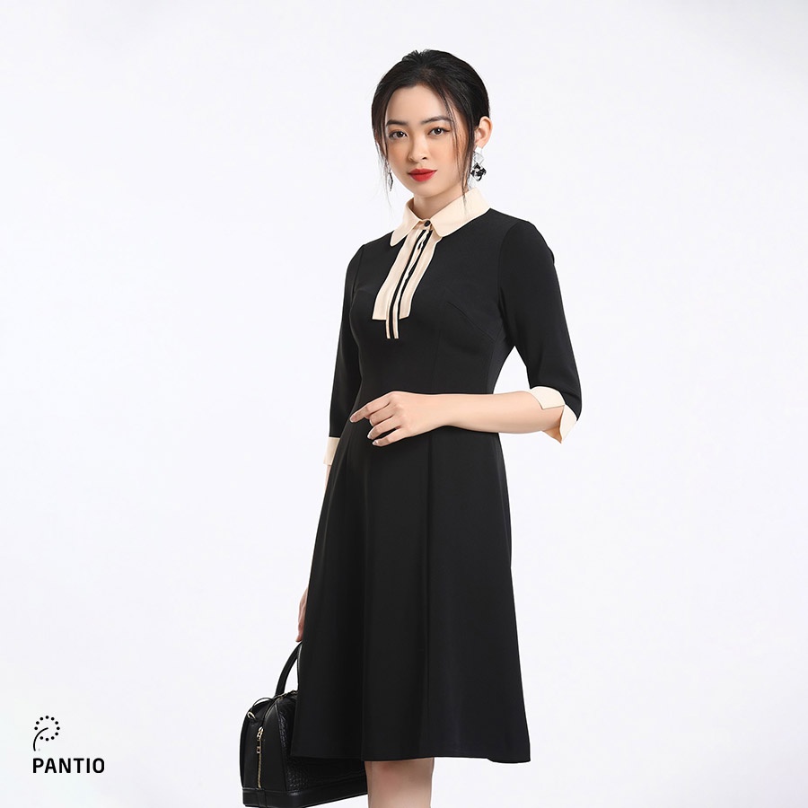 Đầm công sở kiểu dáng sang trọng thiết kế cổ đặc biệt dáng xòe FDC12680 - PANTIO