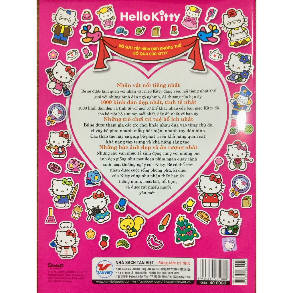 Sách - Hello Kitty - BST 1000 Đề Can - Thế Giới Ngọt Ngào