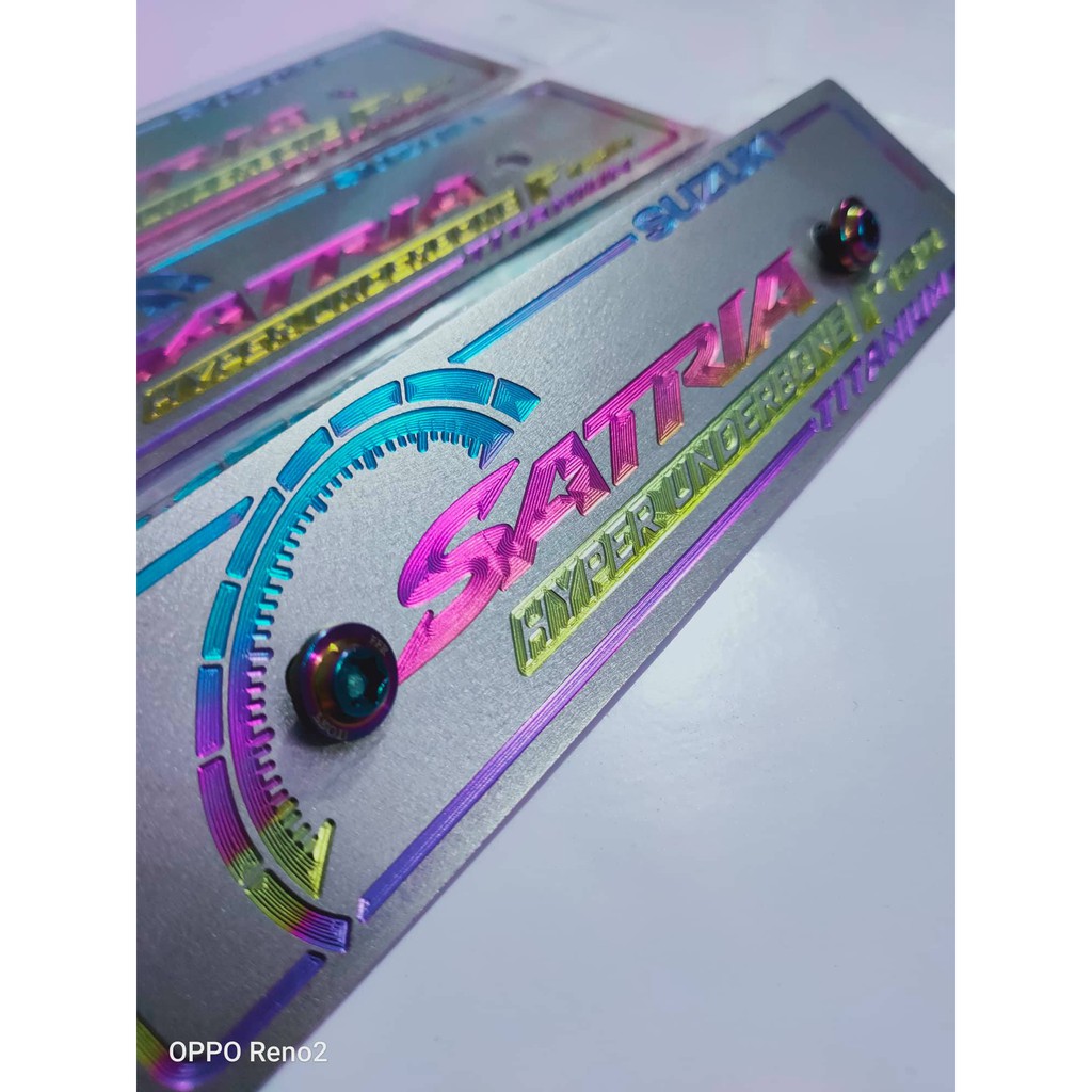 Bảng tên titanium Satria tặng kèm 2 ốc titan proti ...