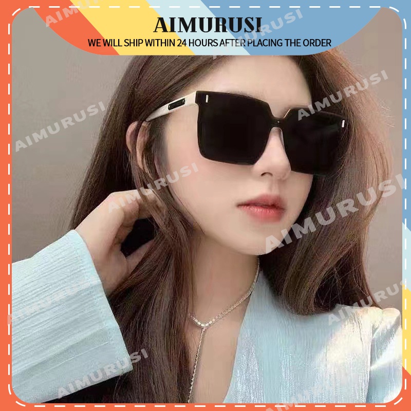 (AIMURUSI) COD Kính Chống Nắng Chống Tia UV Gọng Vuông Lớn Thời Trang Mùa Hè Phong Cách Hàn Quốc