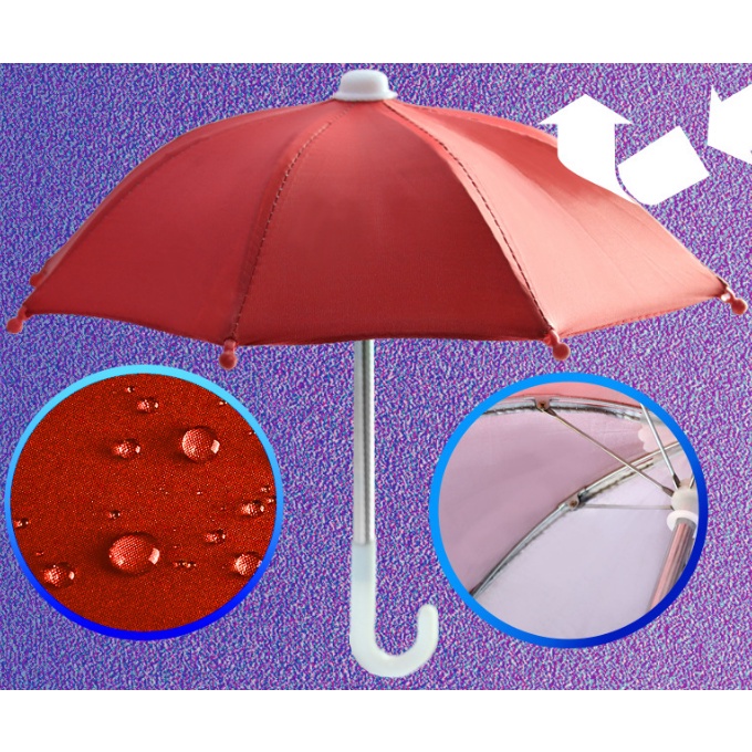 Dù Che Nắng Mini Dễ Thương Chống Nước Chống Bụi Có Giá Đỡ Điện Thoại