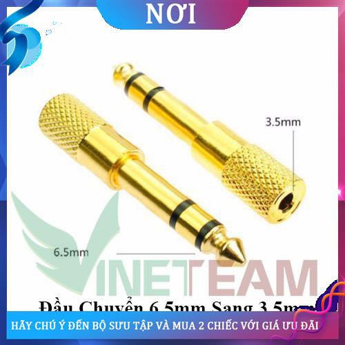 ☊◎Jack chuyển tín hiệu cổng loa 6.5mm dương ra 3.5mm âm - Đầu 6.5 sang -dc3125