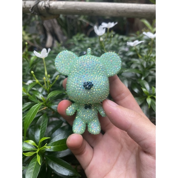 Móc khóa Bearbrick Gấu đính đá nhân tạo thời thượng phụ kiện thời trang