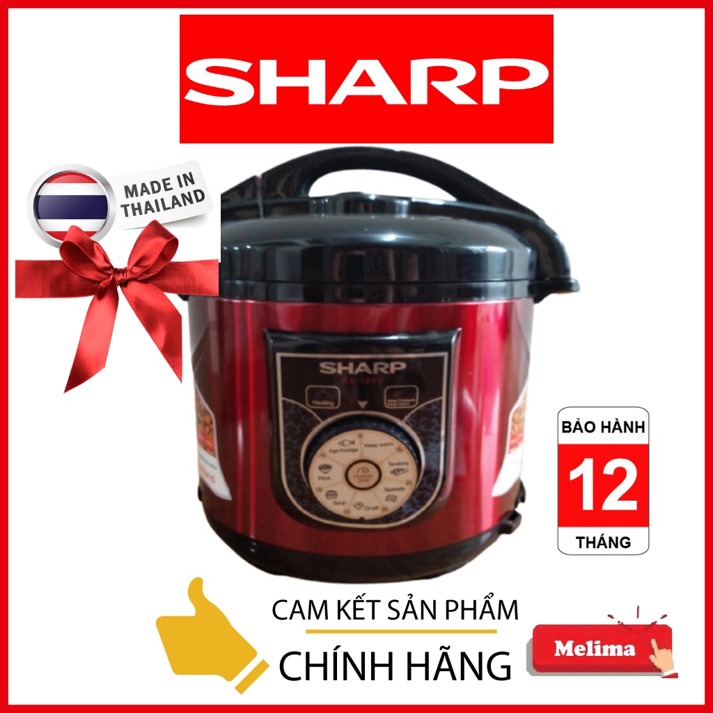 Nồi áp suất, Nồi áp suất điện đa năng Sharp 6L, Xuất xứ Thái Lan, Bảo hành 12 tháng, An toàn tuyệt đối, Ninh kỹ và nhanh