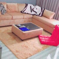 Thảm lông xù xuất hàn( màu nâu nhạt )