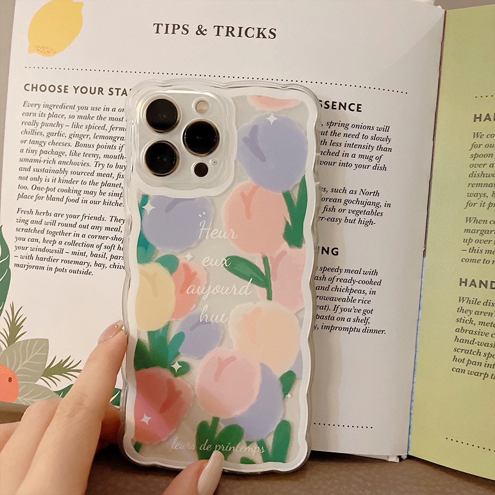 Ốp lưng iphone trong lượn sóng hoa tulip 6/6s/6plus/6splus/7/7plus/8/8plus/xs/11/12/13/14/pro/max/plus/promax TLS27