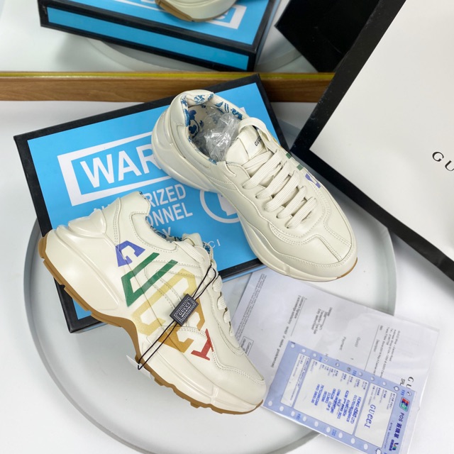 Giày thể thao sneaker gc chữ ngang màu trơn đế hoa vip fullbox bill túi giấy