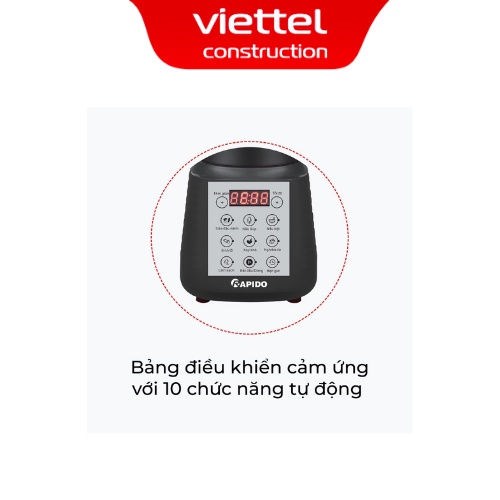 [Mã ELHA22 giảm 5% đơn 300K] [Hàng Chính Hãng] Máy làm sữa hạt Rapido, công suất 1800W, RHB-1800D