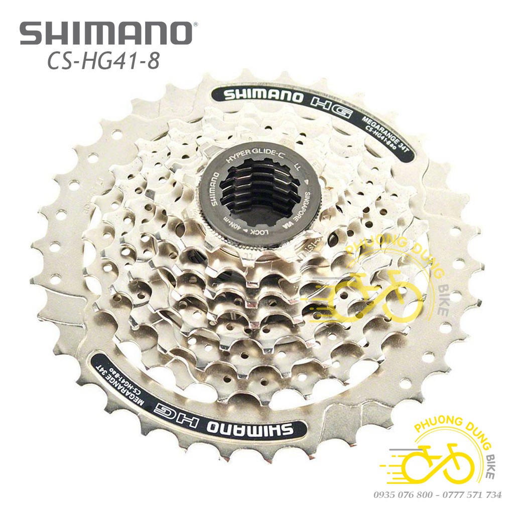Líp thả líp 8 xe đạp SHIMANO CS HG41 8S 11-32T / 11-34T - Hàng chính Hãng