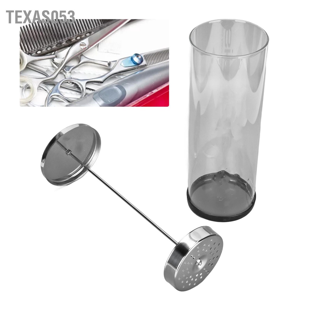 [Hàng Sẵn] Bình khử trùng dụng cụ cắt tóc - Bình thủy tinh đựng dung dịch khử trùng kéo cắt tóc với nắp thép không gỉ【Texas053】