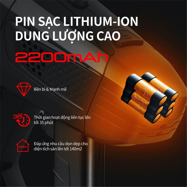 Máy hút bụi cầm tay không dây UNIQ Free A7 đa năng gia đình mini pin sạc hút giường đệm nệm sofa xe hơi lực hút mạnh