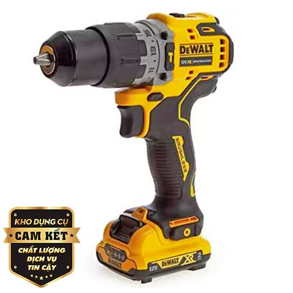 Dewalt DCD706D2-KR, Máy khoan pin cầm tay 12V XR Li-on (2 pin 2Ah), Động cơ không chổi than bruless siêu khỏe và bền bỉ