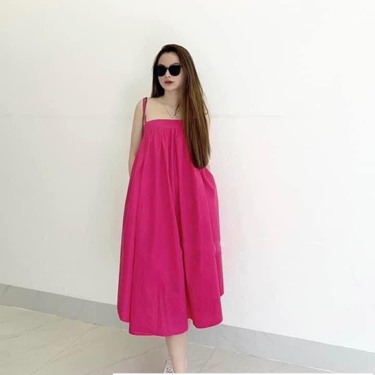 Đầm maxi hai dây quây ngực sang chảnh Váy 2s cúp ngực dáng suông đi biển