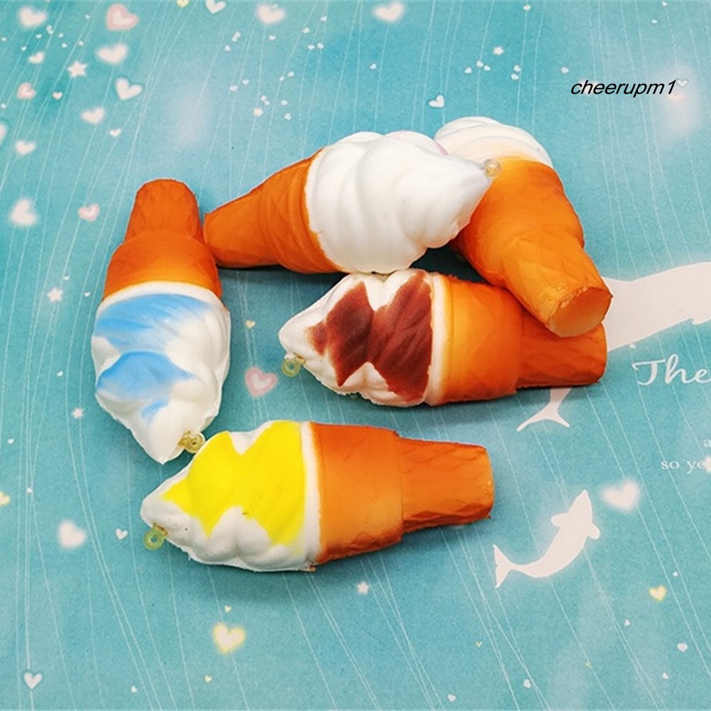 Đồ chơi squishy giảm căng thẳng hình kem ốc quế dễ thương cho bé 10cm