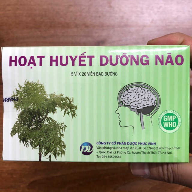 Hoạt huyết dưỡng não Phúc Vinh hộp 100 viên