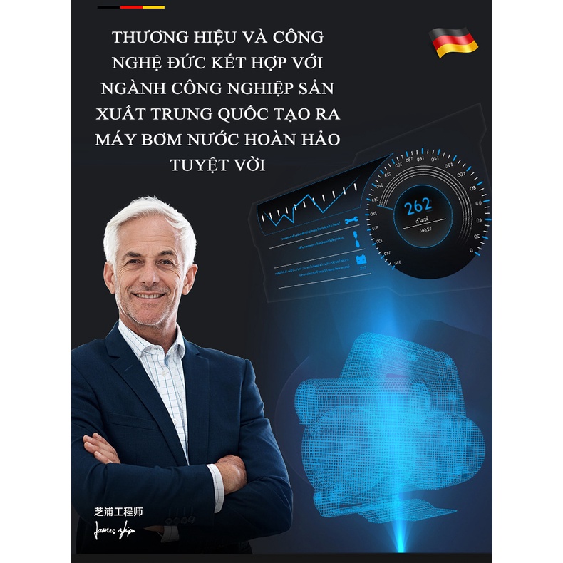 Máy rửa xe ô tô, máy bơm nước sử dụng ắc quy ô tô 12V/24V - Zhipu -100% Thương hiệu Đức