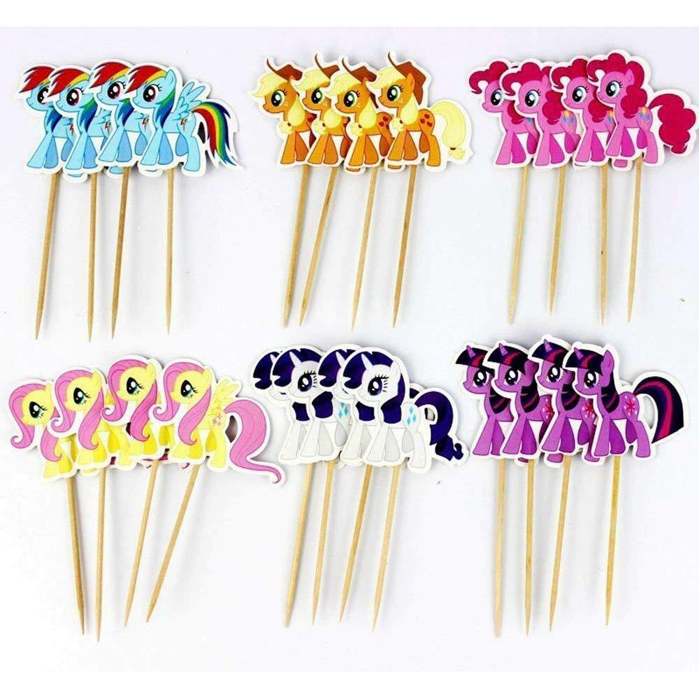 Set 24 Que Cắm Trang Trí Bánh Hình Chú Ngựa Pony Dễ Thương