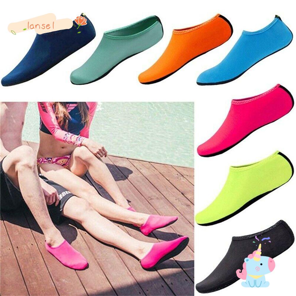 Giày Lặn Biển Đế Bằng Thoáng Khí Nhiều Màu Sắc Cho Bé