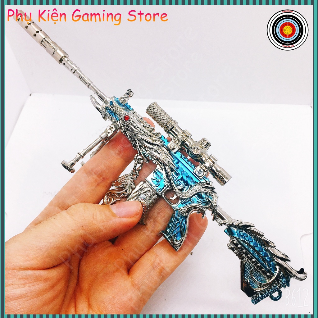 Mô Hình PUBG M416 Dragon Blue Sky Silver chất lượng dài 20cm CÓ THỂ THÁO RỜI mô phỏng giống thật game pupg