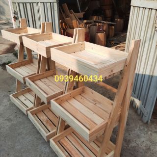 Kệ trái cây.kệ siêu thị 3 tầng gỗ thông cao 1m20.ngang 50cm.sâu 45cm