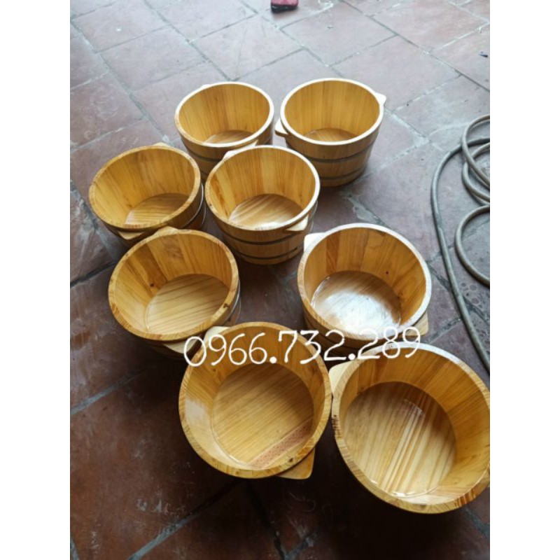 Chậu ngâm chân gỗ thông