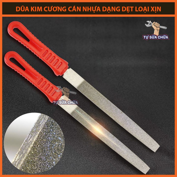 Dũa mài kim loại hợp kim đa năng dạng dẹt, dũa dẹt kim cương bản to loại 150mm, 200mm, 250mm, 300mm HÀNG LOẠI XỊN