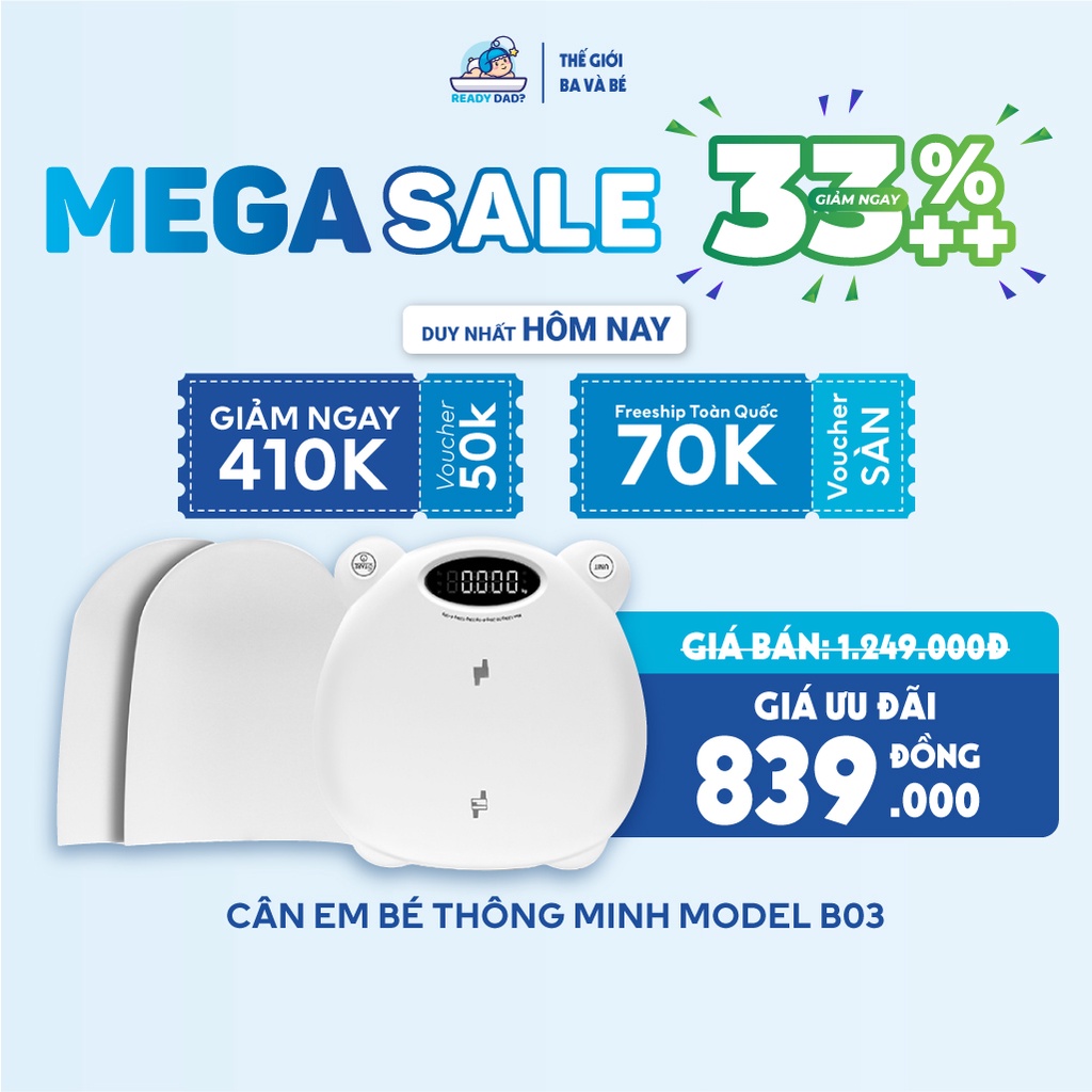 Cân trẻ sơ sinh sử dụng cho em bé sơ sinh và cả nhà trọng lượng 120kg Model B03