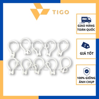 Combo 10 móc treo rèm vải, rèm ri đô - móc khoen nhựa treo màn cửa tròn có thể tháo rời