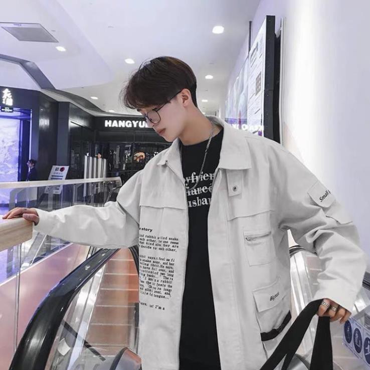 Áo khoác cardigan kaki túi hộp unisex Dây Kéo nam nữ siêu phẩm chất của năm
