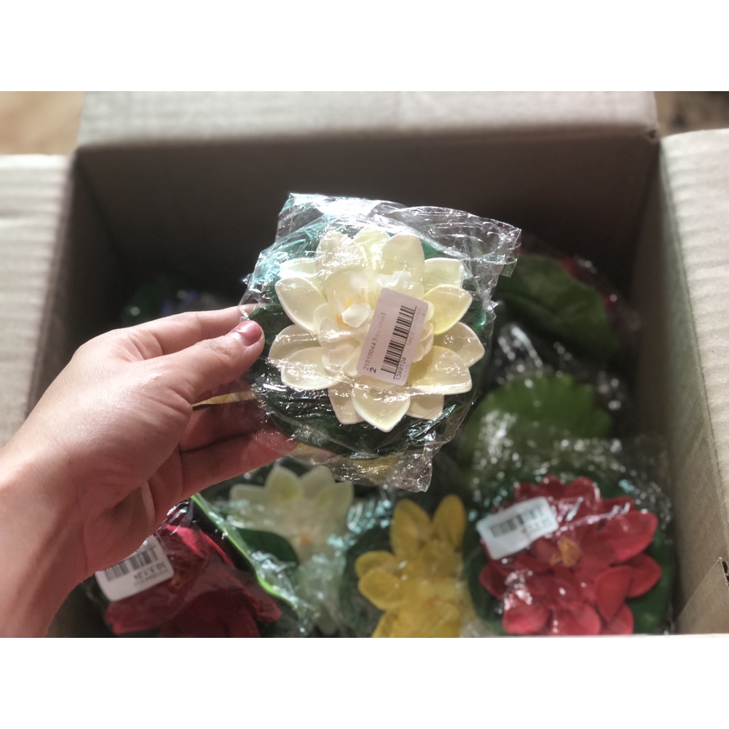 Hoa sen thả nổi trang trí phong thủy, hoa thả bồn gội đầu dưỡng sinh