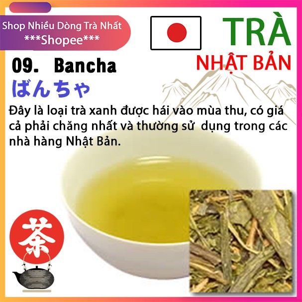 TRÀ Nhật Bản Bancha  - [10g-50g DÙNG THỬ] - Trà xanh dòng trà liễu (lá to), trà ngon hàng nội địa Nhật nhập khẩu