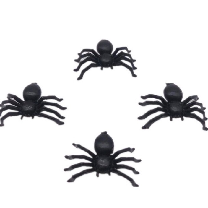 Bộ 5 con nhện mini màu đen nhện giả nhện đồ chơi