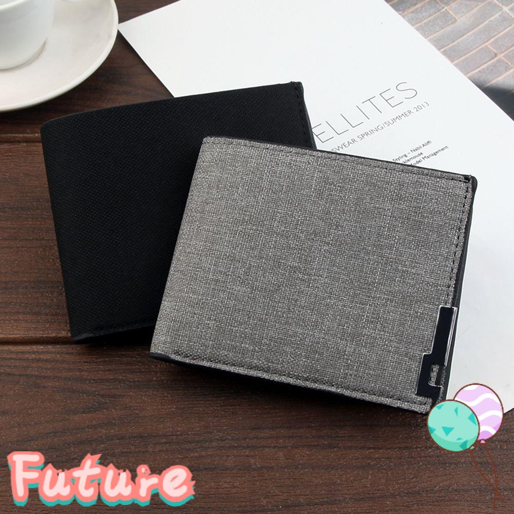 Ví Canvas Đựng Thẻ Dáng Ngắn Cỡ Nhỏ Thiết Kế Đơn Giản Thời Trang Cho Nam Giá Đỡ