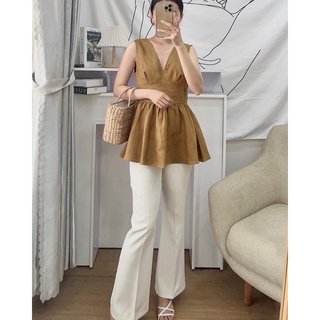 áo peplum linen