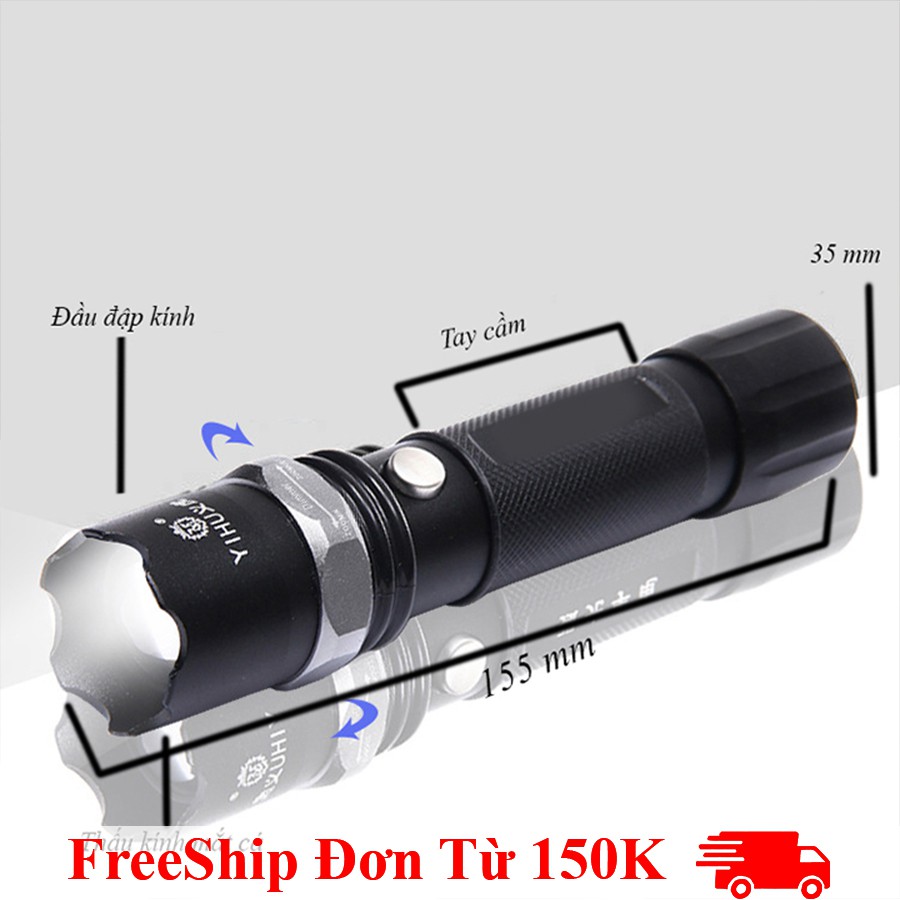 [FreeShip150K] Đèn Pin Siêu Sáng 1000m Công Nghệ Nhật Bản, Đèn Pin Cắm Trại