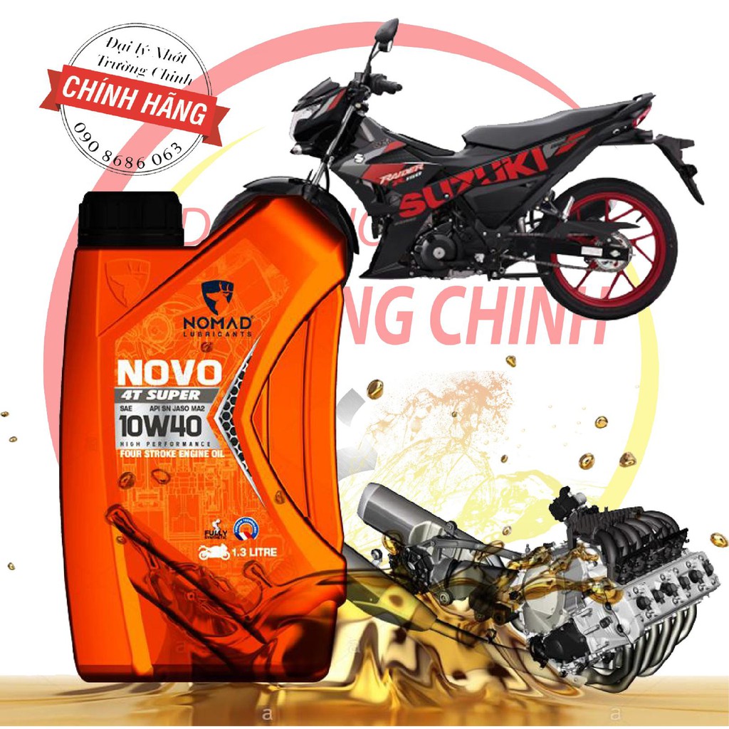 Nhớt Nomad Super 4T 10W40 1.3L dành cho xe raider, moto