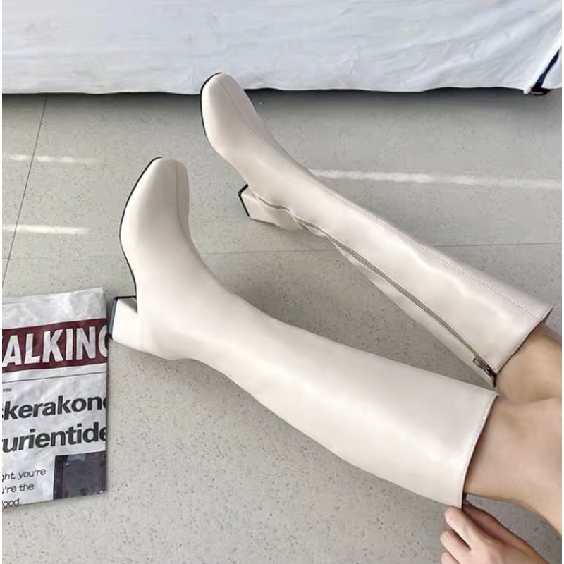 ❤SẴN  Boots cao kéo khoá gót vuông Hàn Quốc