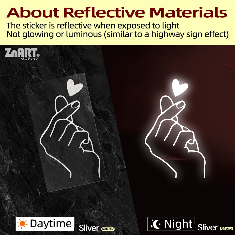 Miếng Dán Trang Trí Cửa Xe Hơi Bằng Vinyl Phản Quang Họa Tiết Trái Tim Độc Đáo